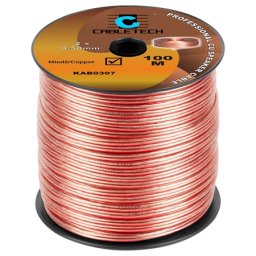 Cablu difuzor transparent 2x0,5 mm² din cupru, rola 100 m