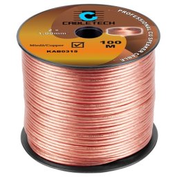 Cablu difuzor transparent 2x1.0 mm din cupru, rola 100 m