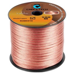 Cablu difuzor transparent 2x1,5 mm din cupru, rola 100 m