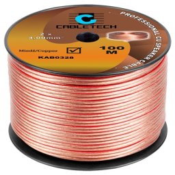 Cablu difuzor transparent 2x4 mm din cupru, rola 100 m