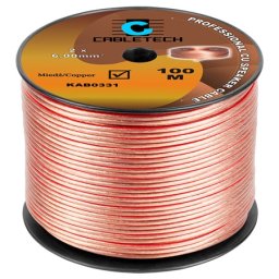Cablu difuzor transparent 2x6 mm² din cupru, rola 100 m