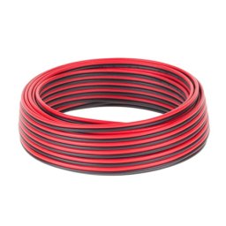 Cablu difuzor CCA 2x0,75 mm rosu/negru, lungime 10 m