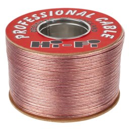 Cablu difuzor audio 2x1 mm din cupru, plat PVC transparent, 100 m