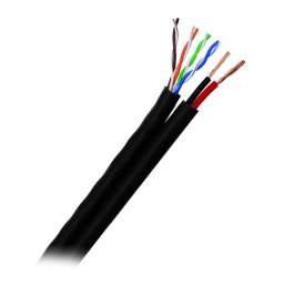 Cablu UTP Cat 5 din cupru 0,45 mm cu alimentare 2x1 mm, rola 100 m