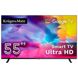 Smart TV Kruger&Matz 55" (141 cm) 4K UHD cu Google TV, Wi‑Fi si Dolby Digital