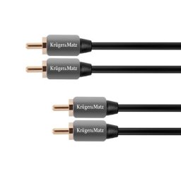 Cablu audio 2xRCA tata – 2xRCA tata 0,5 m Kruger&Matz