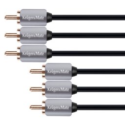Cablu audio-video 3RCA-3RCA 1,8 m Kruger&Matz pentru TV/DVD/Amplificator