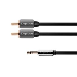 Cablu audio jack 3.5 mm la 2x RCA, 1 m, Kruger&Matz