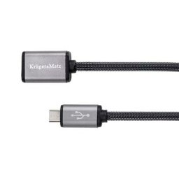 Cablu prelungitor USB la micro USB Kruger&Matz, 0,2 m, pentru încarcare si date