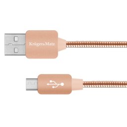 Cablu USB–Micro USB Kruger&Matz 1 m, rezistent, pentru încarcare si date