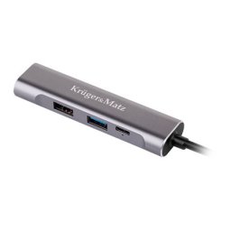 Hub USB-C Kruger Matz cu HDMI 4K, USB 3.0, USB 2.0 si USB-C