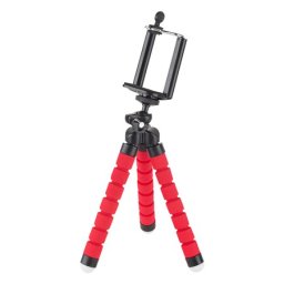 Trepied flexibil rosu pentru telefon si camera Kruger&Matz, compact