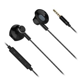Casti in-ear Kruger&Matz cu microfon, jack 3,5 mm placat cu aur, negru