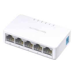 Switch retea Mercusys MS105, 5 porturi 10/100 Mbps, compact, plug & play