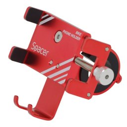 Suport telefon pentru bicicleta, metalic, rosu, Spacer – prindere sigura