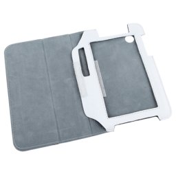 Husa din piele naturala alba pentru Samsung Galaxy Tab P3100, protectie eleganta