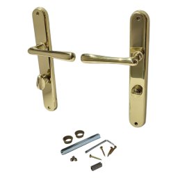 Set manere usa WC Elegant 08/072, finisaj auriu, cu sild lung (stanga)