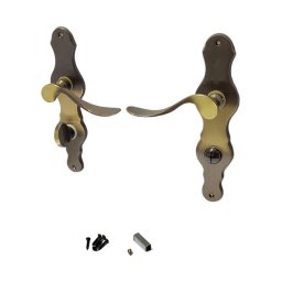 Set maner usa cu placa lunga si blocare WC, bronz antic LOEFFEL-L 08/072/06