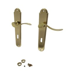 Set manere usa pe placa COMBI-L BB 08/072, finisaj alama, cu accesorii