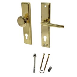 Set manere usa ARAMIS PZ 90 mm, auriu lucios, placi lungi (stanga/dreapta)