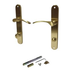 Set manere usa Violetta WC cu sild lung, auriu satinat, stanga