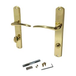 Set manere usa Verona pentru WC/baie, finisaj auriu lucios (alama)