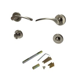 Set manere usa Violetta pentru WC, inox satinat, patrat 8,5 mm
