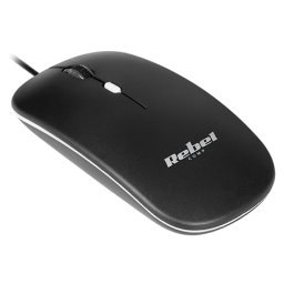 Mouse cu fir Rebel WDM210, 1200 DPI, 4 butoane, negru