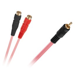 Cablu Y RCA 1x RCA tata la 2x RCA mama, 0,2 m pentru audio stereo
