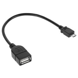 Adaptor cablu USB-A mama la Micro USB tata, 20 cm, negru