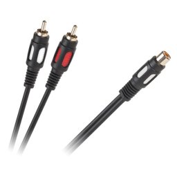 Cablu adaptor RCA 1x mama la 2x tata, 25 cm, pentru audio/video