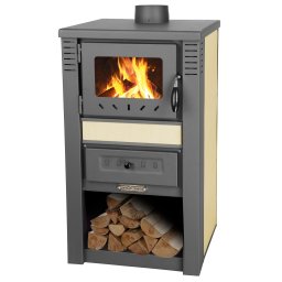 Soba pe lemne Nova Ceramic 7,5 kW, ceramica bej, evacuare 120 mm