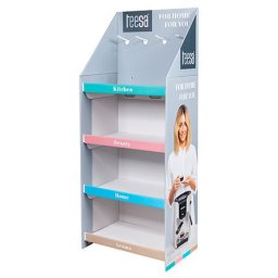 Stand de prezentare din carton Teesa pentru expunere produse în magazin