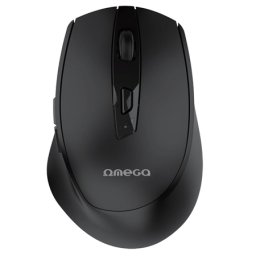 Mouse wireless Omega reincarcabil USB-C, 2400 DPI, 6 butoane, negru
