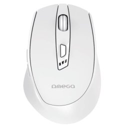 Mouse wireless reîncarcabil Omega, USB-C, 2400 DPI, alb, 6 butoane