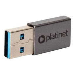 Adaptor USB-A la USB-C Platinet, compact, pentru încarcare si transfer date