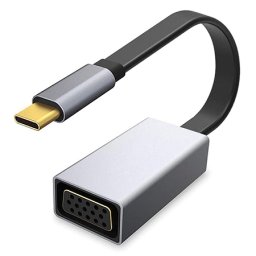 Adaptor USB-C la VGA mama Platinet, 1080p 60Hz, carcasa aluminiu