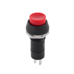 Intrerupator PBS 11B rosu, tip buton rotund, 1A/230V pentru panou