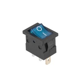 Intrerupator ON/OFF albastru 230V, tip rocker pentru montaj pe panou