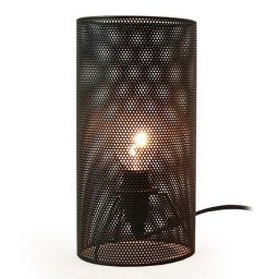 Veioza metalica neagra Platinet, soclu E14, 25W, design perforat