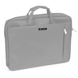 Geanta pentru laptop 15,6" Platinet York, gri, cu buzunare si curea detasabila