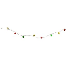 Sir luminos festiv Retlux cu clopotei metalici, 10 LED alb cald, cu timer