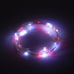 Sir luminos festiv nano Retlux cu 100 LED, rosu si alb rece, IP44, cu timer
