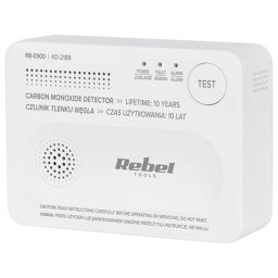 Detector de monoxid de carbon Rebel cu senzor electrochimic, alarma 85 dB