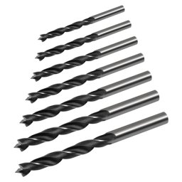 Set 7 burghie pentru lemn Rebel 3–10 mm, tije cilindrice, ascutite