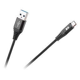 Cablu USB-A la USB-C Rebel 0,5 m, negru, incarcare rapida si date