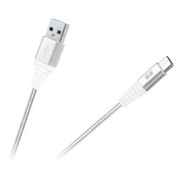 Cablu USB-A la USB-C Rebel 0,5 m, alb, pentru incarcare rapida si date