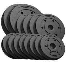 Set discuri greutati compozit 30 kg (14 buc) Rebel Active, 31 mm, acoperire PVC
