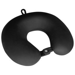 Perna de calatorie Rebel Active din spuma cu memorie, velur, neagra