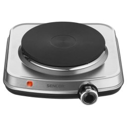 Plita electrica Sencor 1500W cu termostat reglabil, 18 cm, inox